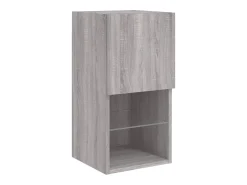 Móvel De Tv|vidaxl 6 pcs móveis parede p/ TV c/ LEDs deriv. madeira cinza sonoma Cinzento