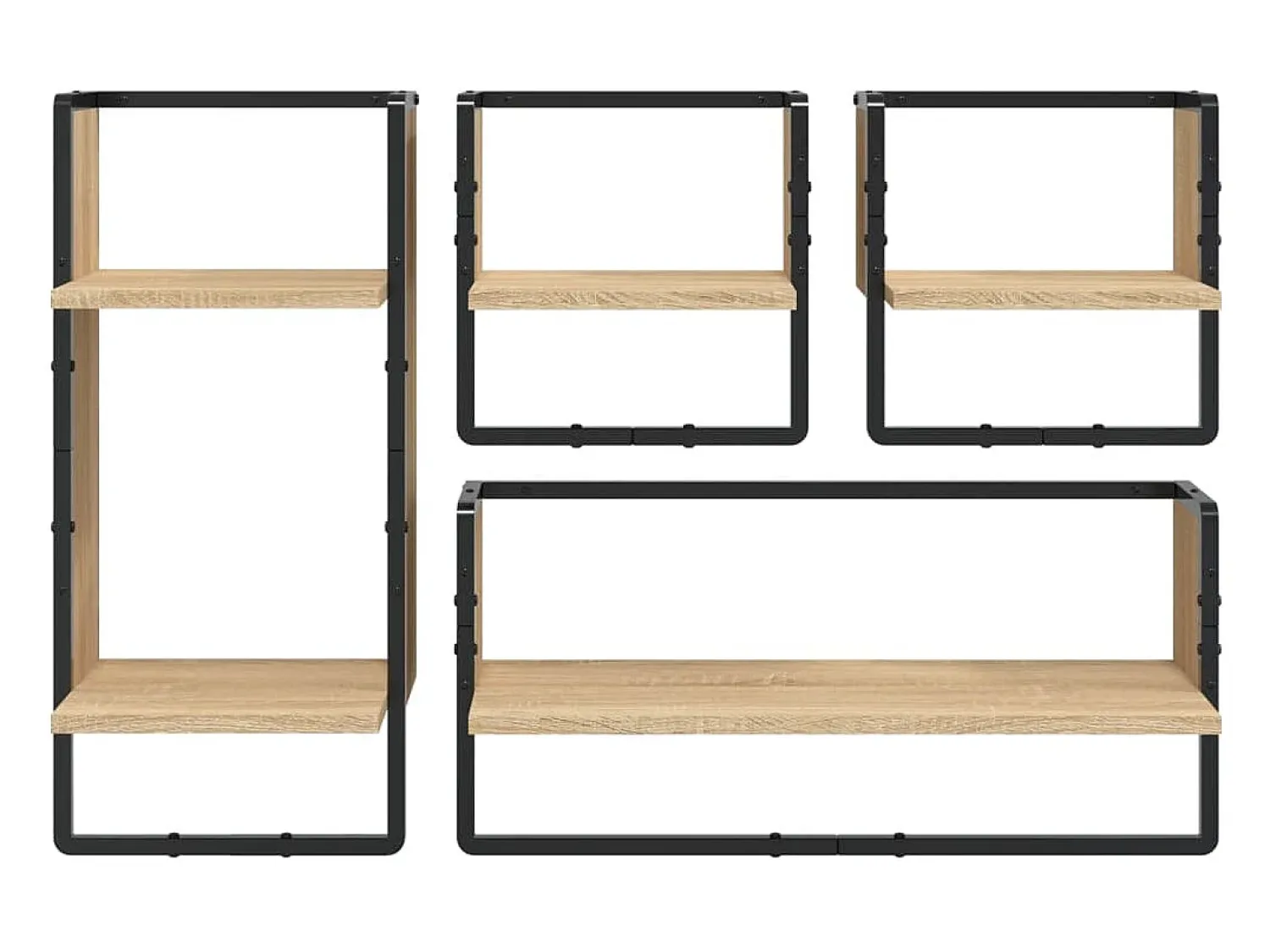 Prateleira*vidaxl 4 pcs prateleiras parede derivados de madeira carvalho sonoma Castanho