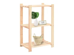 Prateleira| 10 unidades arrumação 3 prateleiras 60x38x90cm pinho 150 kg PT565709 Bege