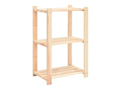 Clearance 3 unidades arrumação 3 prateleiras 60x38x90cm pinho 150 kg PT722575 Bege