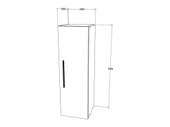 Outlet A prateleira modular haaus Kos, 1 porta, antracite, 30 x 30 x 95 cm Cinza antracite