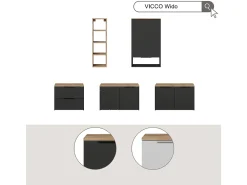 Prateleira|Vicco Aparador antracite 60x30x100 wido Cinza antracite