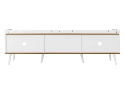 Aparador baixo de 3 portas com prateleira, 160 cm de altura, para TV, moderno, ideal para sala de estar, na cor branca.^ Móvel De Tv