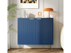 Vitrina* Aparador de cozinha com 2 portas e 2 prateleiras, para cozinha, sala de jantar e sala de estar, , 80x40x78 cm Azul