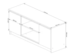 Móvel De Tv|Akord Aparador de TV 120cm com Diamante em Carvalho Artisan/Acabamento Branco Taupe / Branco