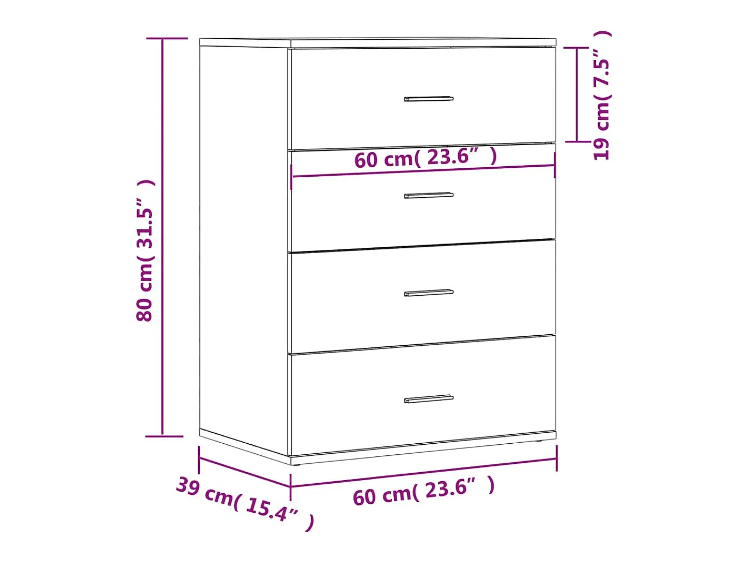 vidaxl Aparador 60x39x80 cm derivados de madeira carvalho sonoma^ Prateleira