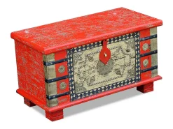 Acessórios De Arrumação|vidaxl Arca arrumos madeira de mangueira 80x40x45 cm Vermelho