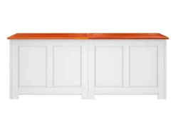 Discount Arca de arrumação c/ tampa acácia maciça castanho e PT694216 Branco