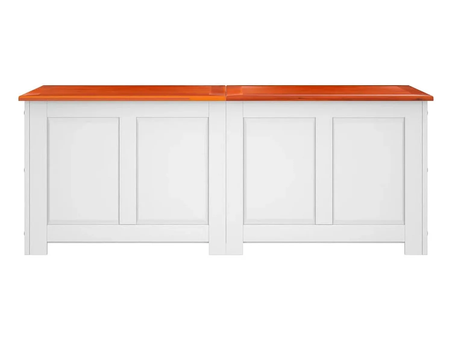 Discount Arca de arrumação c/ tampa acácia maciça castanho e PT694216 Branco
