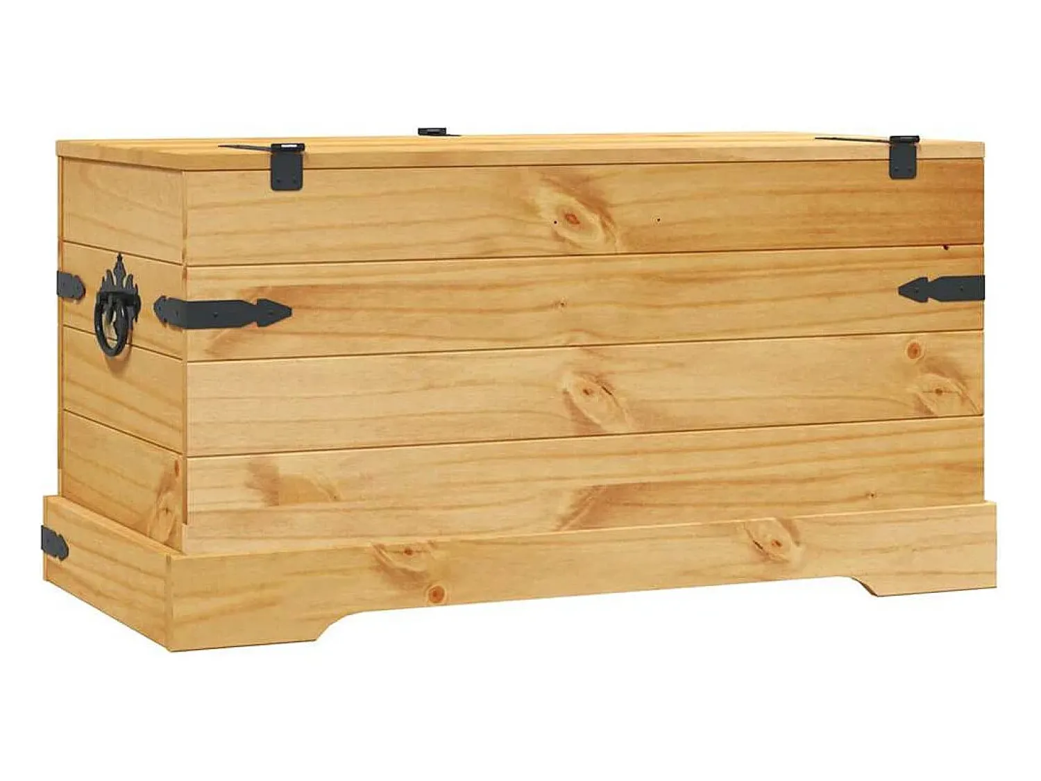 Hot vidaxl Arca de arrumação Corona Range em pinho mexicano 91x49,5x47 cm Natural claro
