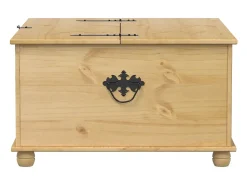 Hot Arca de arrumação Corona 90x78x45 cm madeira de pinho maciça PT455173 Castanho