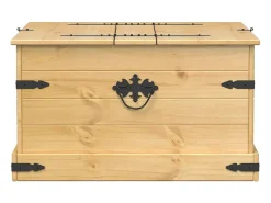 Acessórios De Arrumação| Arca de arrumação Corona 78x78x45 cm madeira de pinho maciça PT448023 Castanho