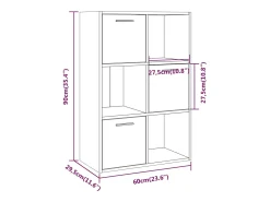 Vitrina*vidaxl Armário arrumação 60x29,5x90 cm cor sonoma Cinzento
