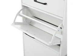 New Hauss Spole Armário com 2 gavetas, 2 portas, banco e ganchos, painel perfurado 110x35x175,5cm Branco