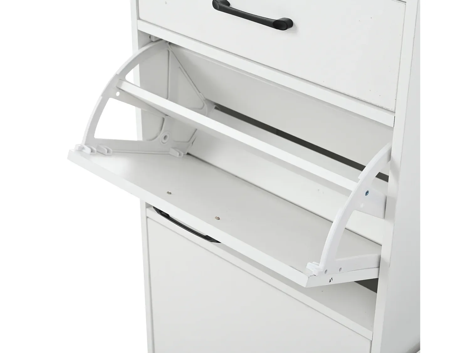 New Hauss Spole Armário com 2 gavetas, 2 portas, banco e ganchos, painel perfurado 110x35x175,5cm Branco