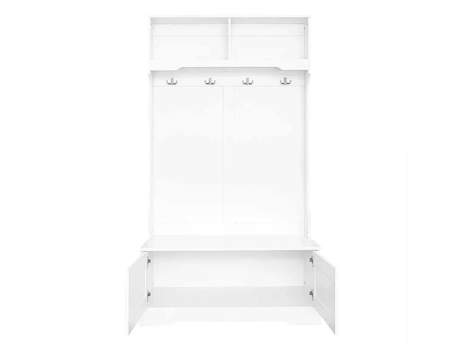 Móvel De Entrada|Hauss Spole Armário com 2 portas e 4 ganchos, em aglomerado, estilo minimalista. Branco