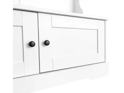 Móvel De Entrada|Hauss Spole Armário com 2 portas e 4 ganchos, em aglomerado, estilo minimalista. Branco
