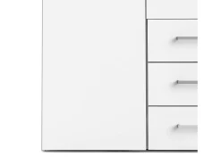 Online Dmora Armário com quatro portas e três gavetas, cor , mede 154 x 200 x 49 cm Branco