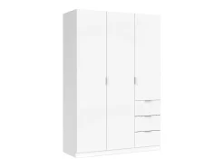 Dmora Armário Ddermak, guarda-roupa de quarto com 3 portas e 3 gavetas, armário com 3 prateleiras e varão, 135x52h200 cm,^ Móvel De Entrada