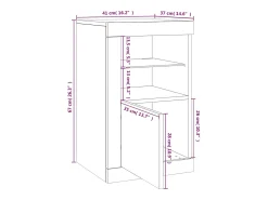 Vitrina*vidaxl Armário de apoio com luzes LED derivados de madeira Branco
