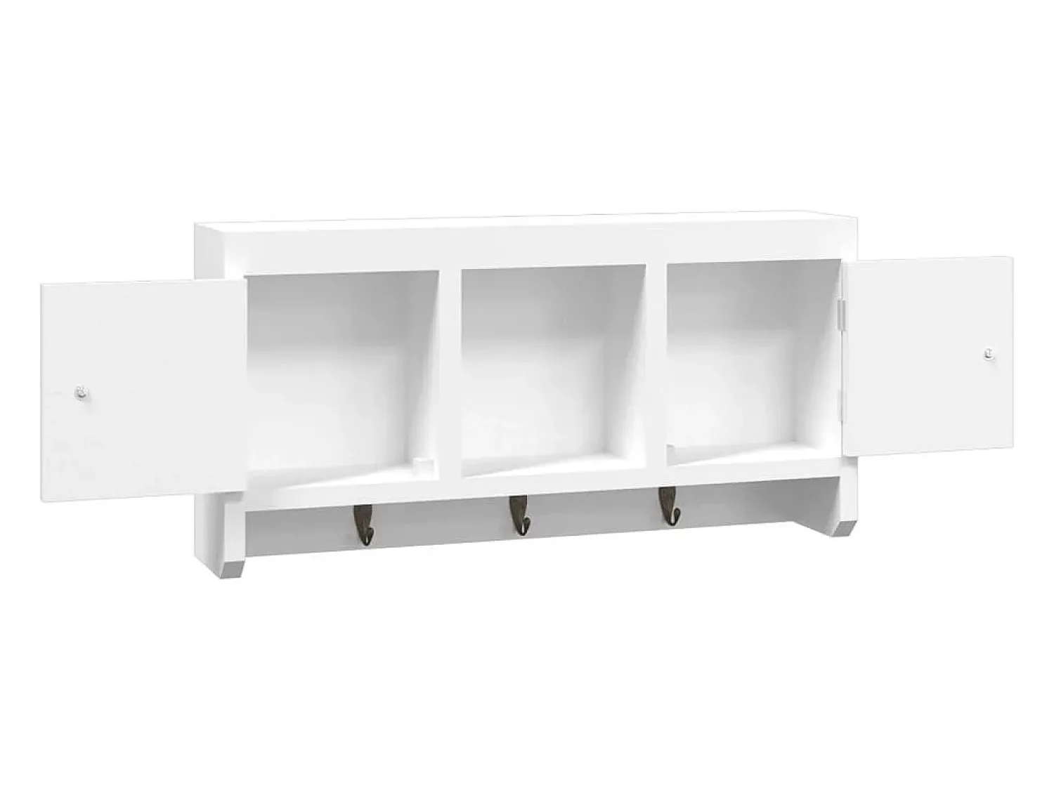 Cabide De Pé*vidaxl Armário de chaves 40x8,5x20 cm derivados de madeira/aço Branco