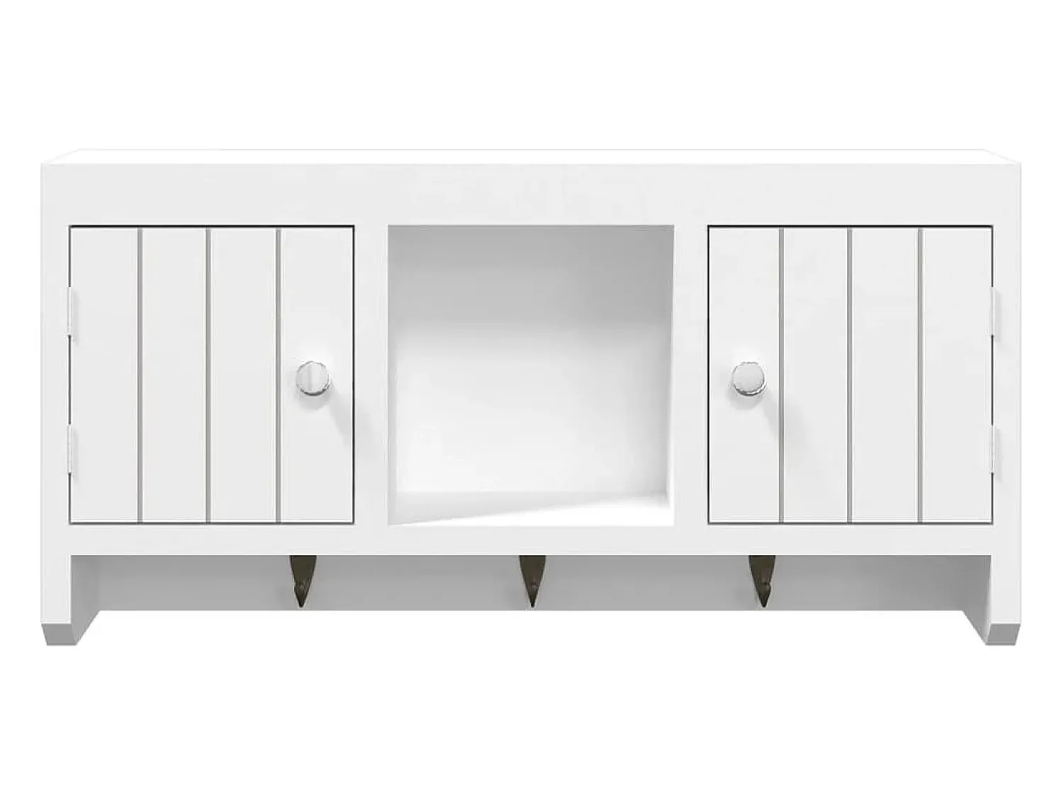 Cabide De Pé*vidaxl Armário de chaves 40x8,5x20 cm derivados de madeira/aço Branco