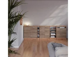 Móvel De Arrumação*Vicco Armário de cozinha para sótão inclinado sonoma 60x46x81.6 r-line Natural claro