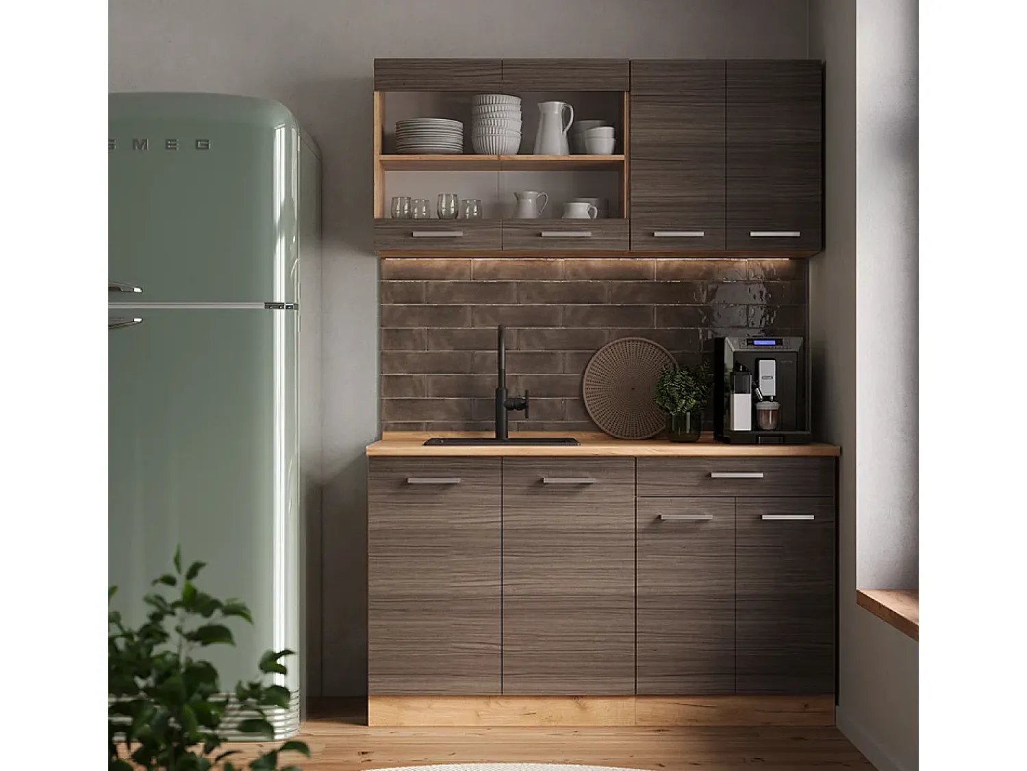 Móvel De Arrumação|Vicco Armário de cozinha para sótão inclinado cinza nobre 60x46x81.6 r-line Cinzento claro
