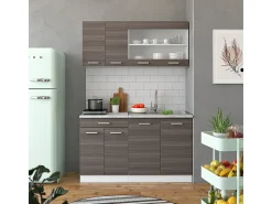 Hot Vicco Armário de cozinha para sótão inclinado cinza nobre 210x46x81.6 r-line Cinzento claro