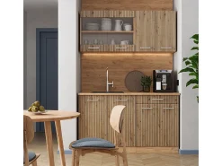 Best Vicco Armário de cozinha para sótão inclinado carvalho artesanal 210x46x81.6 r-line Natural claro
