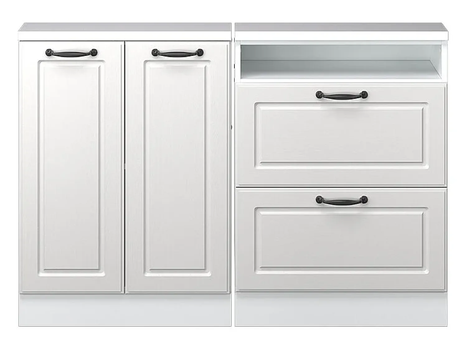 Vicco Armário de cozinha para sótão inclinado casa de campo branca 120x46x81.6 r-line^ Móvel De Arrumação