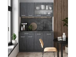 Online Vicco Armário de cozinha para sótão inclinado concreto 210x46x81.6 r-line Preto