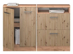 Móvel De Arrumação*Vicco Armário de cozinha para sótão inclinado carvalho artesanal 120x46x81.6 r-line Natural claro