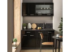 Vicco Armário de cozinha para sótão inclinado alto brilho 210x46x81.6 r-line^ Móvel De Arrumação