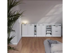 Móvel De Arrumação*Vicco Armário de cozinha para sótão inclinado casa de campo branca 60x46x81.6 r-line Branco sujo