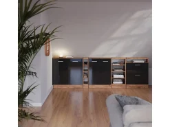Móvel De Arrumação*Vicco Armário de cozinha para sótão inclinado antracite alto brilho 80x46x81.6 r-line Cinza antracite
