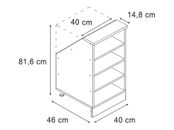 Móvel De Arrumação*Vicco Armário de cozinha para sótão inclinado antracite 40x46x81.6 r-line Cinza antracite