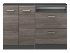 Móvel De Arrumação|Vicco Armário de cozinha para sótão inclinado cinza nobre 120x46x81.6 r-line Cinzento claro