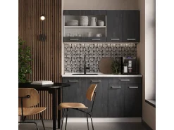 Móvel De Arrumação|Vicco Armário de cozinha para sótão inclinado concreto 60x46x81.6 r-line Preto