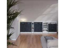 Móvel De Arrumação|Vicco Armário de cozinha para sótão inclinado concreto 60x46x81.6 r-line Preto