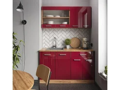 Móvel De Arrumação*Vicco Armário de cozinha para sótão inclinado alto brilho 140x46x81.6 r-line Vermelho