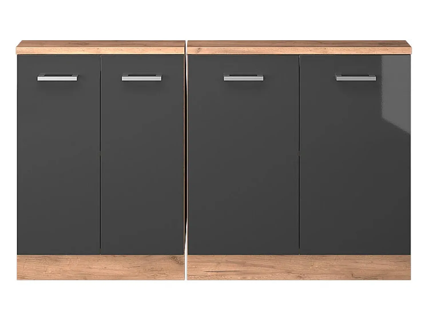 Móvel De Arrumação|Vicco Armário de cozinha para sótão inclinado antracite alto brilho 140x46x81.6 r-line Cinza antracite