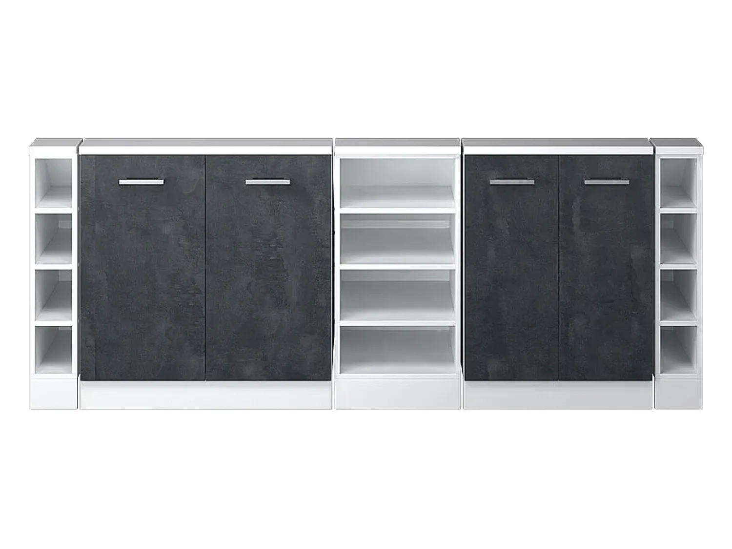 Best Vicco Armário de cozinha para sótão inclinado concreto 210x46x81.6 r-line Preto