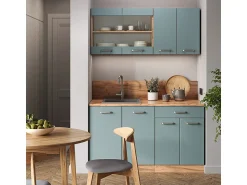 Móvel De Arrumação*Vicco Armário de cozinha para sótão inclinado -cinza 210x46x81.6 r-line Azul