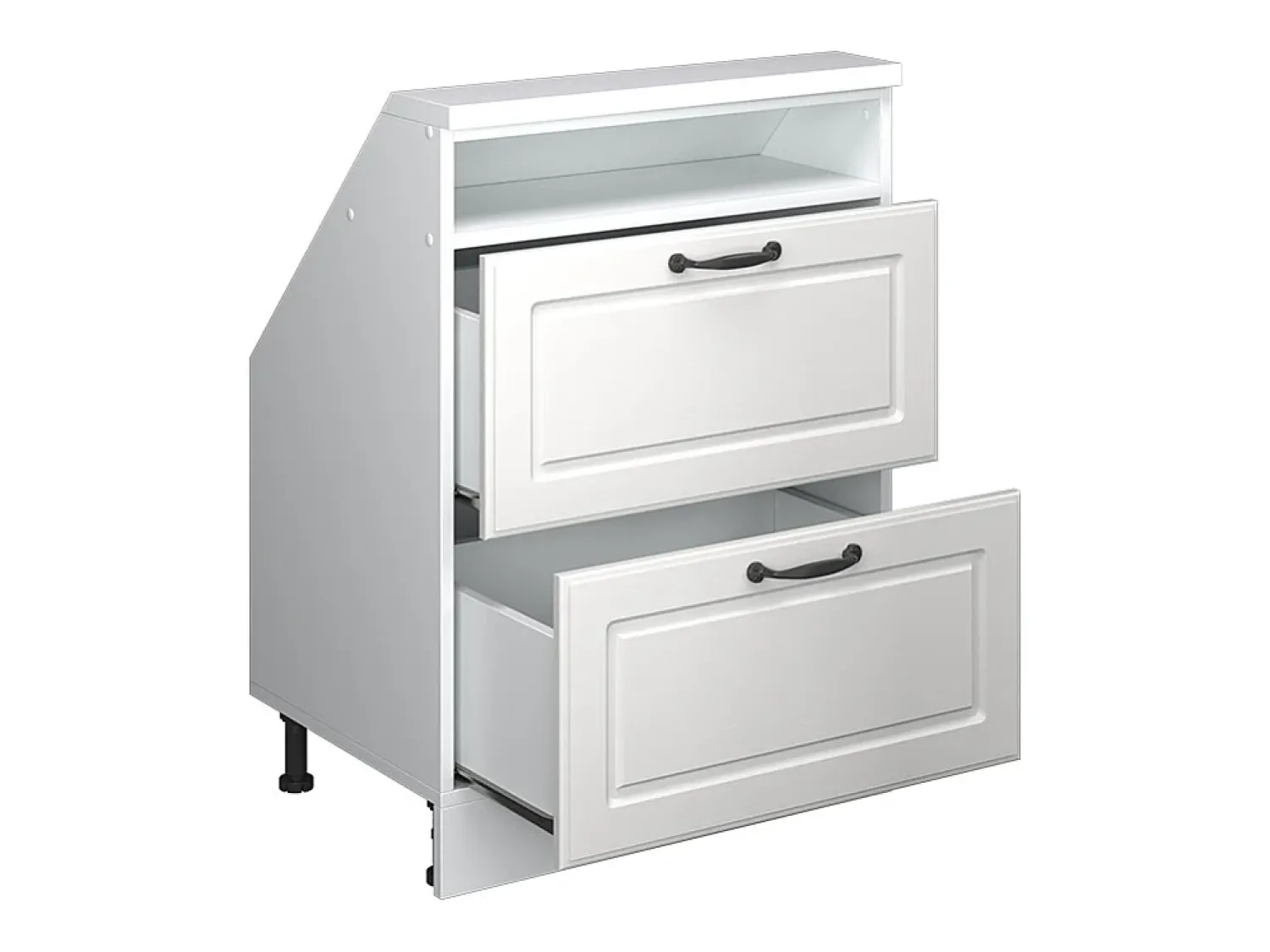 Best Vicco Armário de cozinha para sótão inclinado casa de campo branca 60x46x81.6 r-line Branco sujo