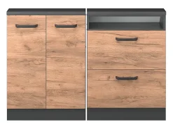 Móvel De Arrumação*Vicco Armário de cozinha para sótão inclinado carvalho goldkraft 120x46x81.6 r-line Natural escuro