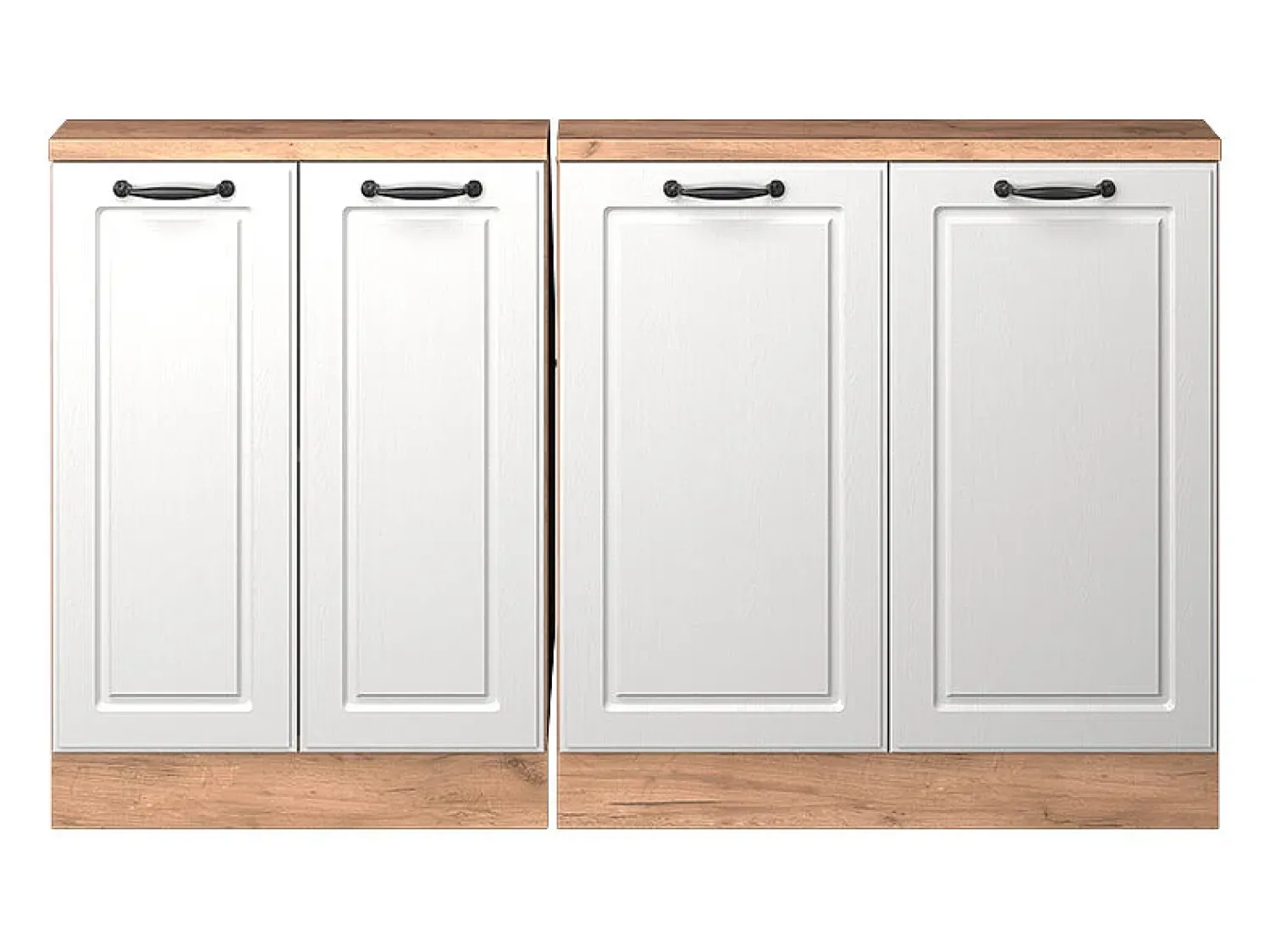 Clearance Vicco Armário de cozinha para sótão inclinado casa de campo branca 140x46x81.6 r-line Branco sujo