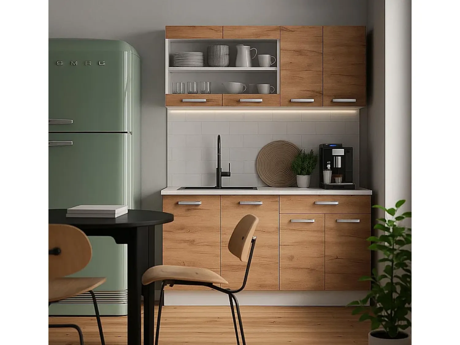 Vicco Armário de cozinha para sótão inclinado carvalho goldkraft 80x46x81.6 r-line^ Móvel De Arrumação