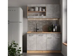 Móvel De Arrumação|Vicco Armário de cozinha para sótão inclinado betão 60x46x81.6 r-line Cinzento claro