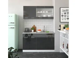Vicco Armário de cozinha para sótão inclinado antracite alto brilho 60x46x81.6 r-line^ Móvel De Arrumação
